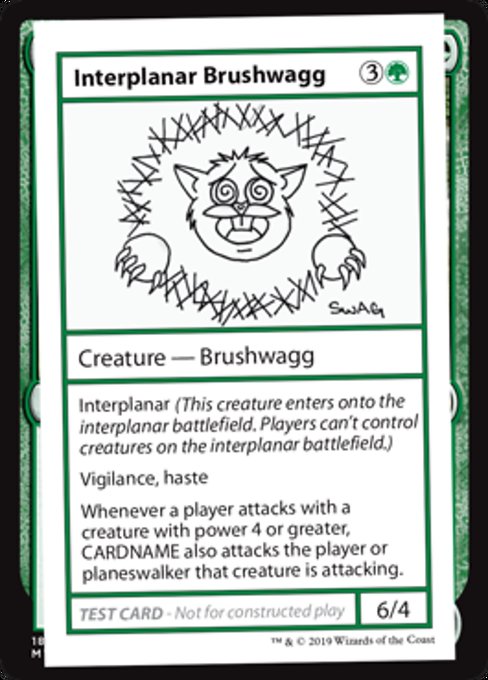 ■エンブレムあり■《Interplanar Brushwagg(Play Test Card)》[Mystery Booster Playtest Cards] 緑R